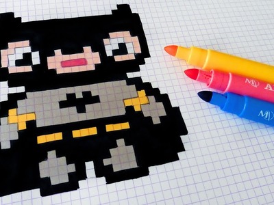 Handmade Pixel Art - How To Draw Kawaii Batman #pixelart