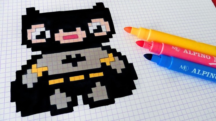 Handmade Pixel Art - How To Draw Kawaii Batman #pixelart