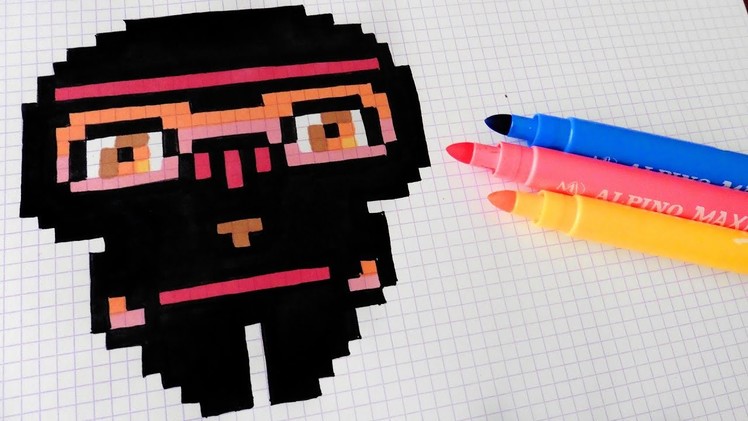 Handmade Pixel Art - How To Draw Kawaii Ninja #pixelart