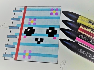 Handmade Pixel art -  Kawaii NoteBook