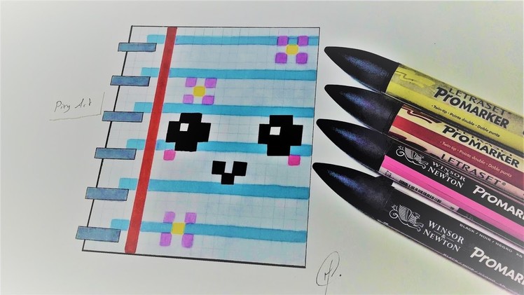 Handmade Pixel art -  Kawaii NoteBook