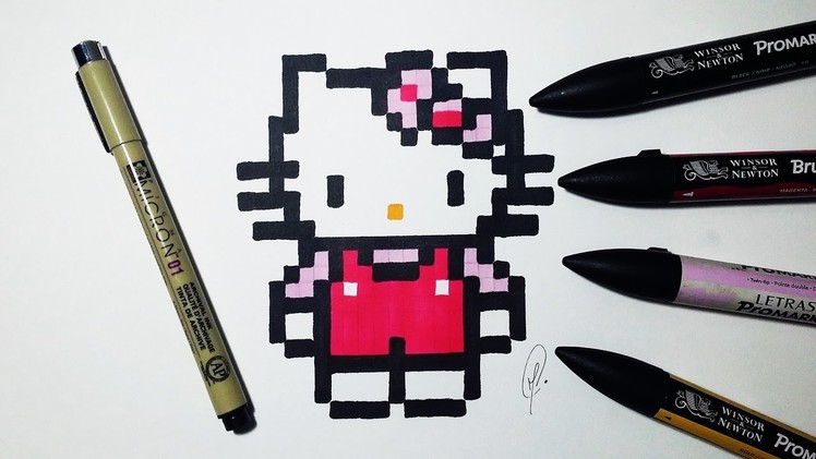 Hello Kitty Drawing - Cute Pixel Art