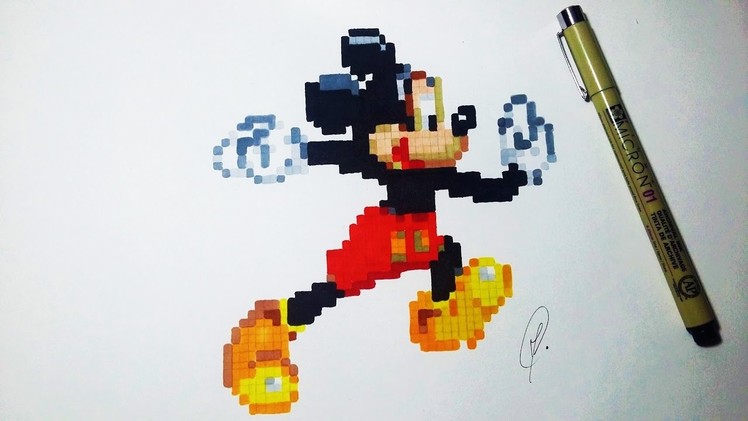 Mickey Mouse Pixel Art - Speed Drawing