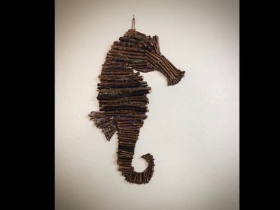 Seahorse out of tree branches DIY wall decor