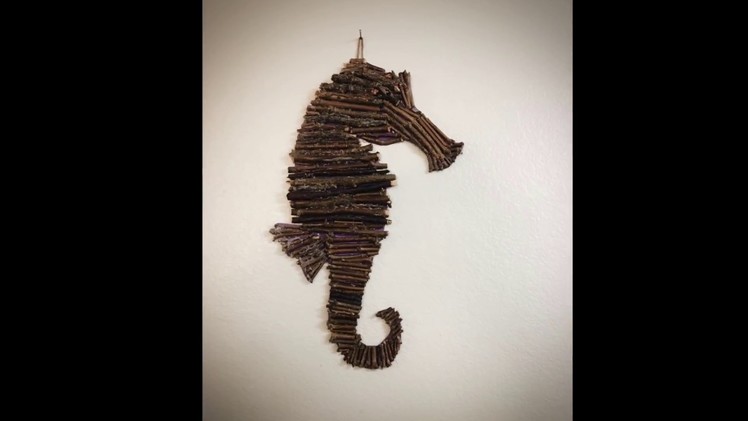 Seahorse out of tree branches DIY wall decor