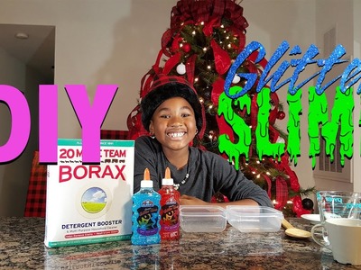 DIY GLITTER SLIME with Glue, Water and Borax only!