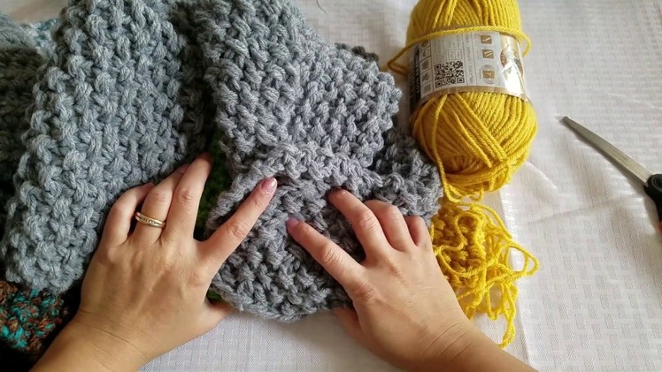 How To Knit A Seed Stitch Scarf Triple Yarn Method
