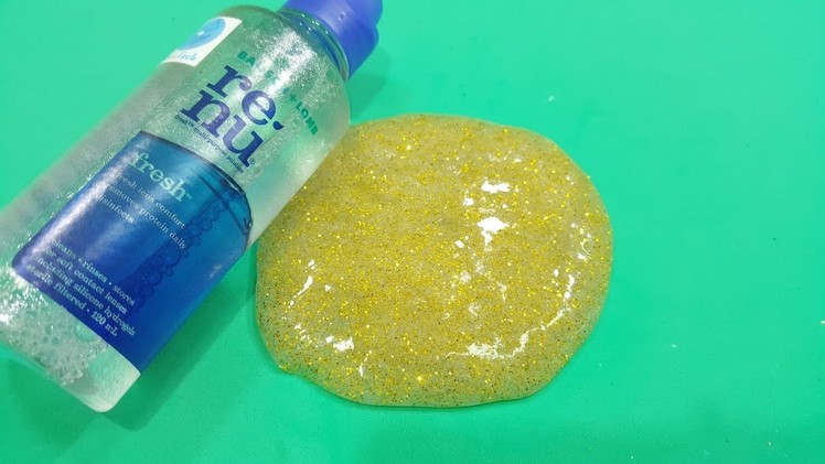 How To Make Slime With Glue and Ariler washing water and solution lens renu no borax