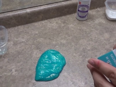 Making Blue Glitter Fish Bowl Slime!