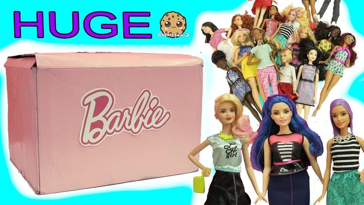 Biggest Haul Giant Box of The Coolest Barbie Dolls Tall, Petite, Curvy Fashionistas