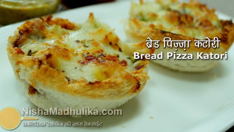 Bread Pizza Katori Recipe - Veg Bread Pizza Snack  - Quick Bread Pizza Tokri