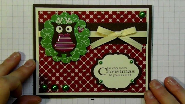 Christmas card 2012 series using Owl punch and Elegant Edges Cricut cartridge card #16