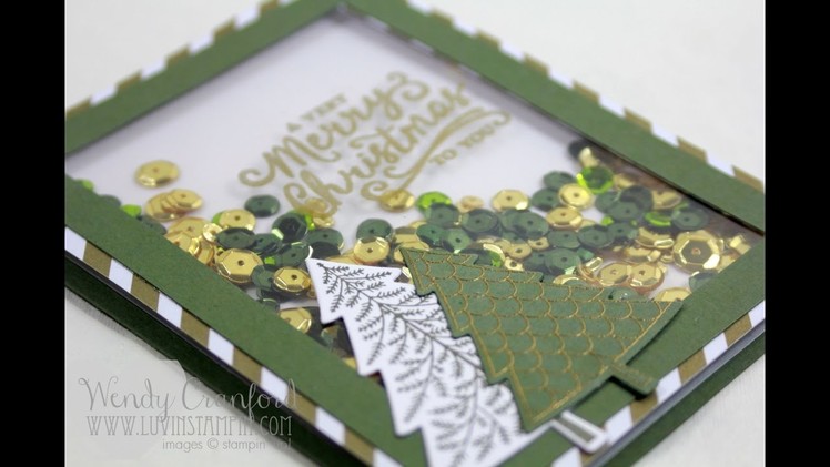 Christmas Shaker Card feat. Peaceful Pines from Stampin' UP!