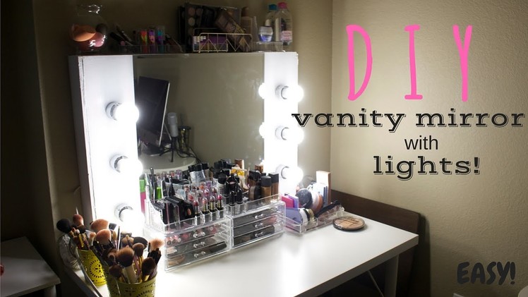 DIY Vanity Mirror with Lights (EASY)