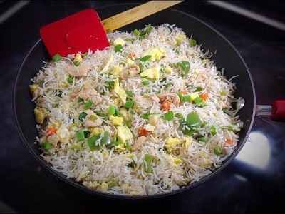 Healthy Chinese Chicken Fried Rice - Restaurant style by (HUMA IN THE KITCHEN)