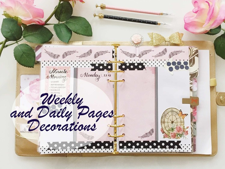 How I decorate my Weekly and Daily Pages in my Gold Kikki.K Planner | PLAN WITH ME