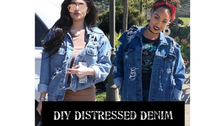 How To Distress Denim.Jean Jacket - Kylie Jenner Inspired | Jillian Felice