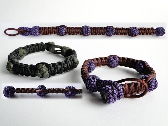 How to Make a Shamballa Style Paracord Bracelet.Two Sizes Version.Diamond Knot and Loop