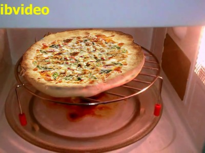 How to make Chicken Pizza - step by step in Microwave Oven