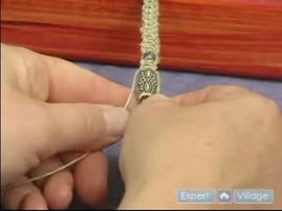 How to Make Hemp Jewelry : Adding Bead Two to Square Knot Hemp Bracelet