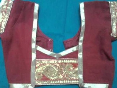 Indian sari  blouse designs with patchwork & stone work