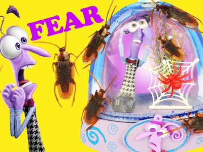 INSIDE OUT FEAR GLITTER GLOBE Roaches Stop Motion Crawling Gross Scared GlitterRainbowToys Make Toys