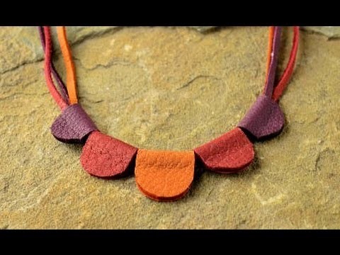 Jewelry How To - Make a Scalloped Leather Necklace
