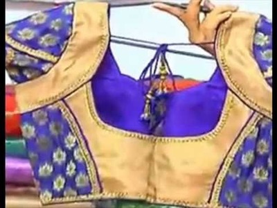 Latest indian women wear patchwork blouse designs wth tassels