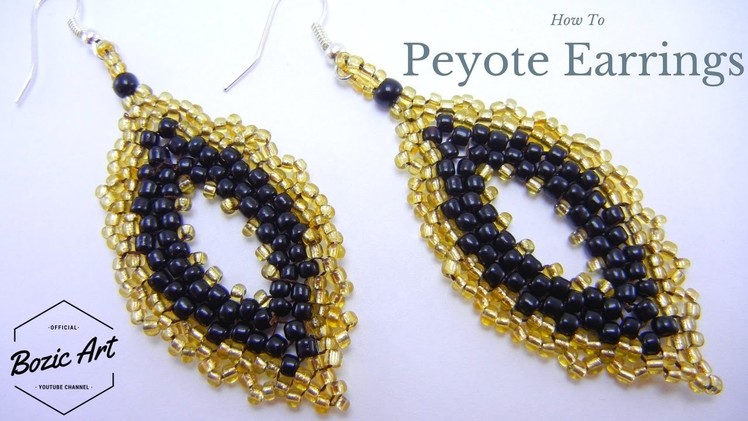 Peyote Earrings "Yellow Royal" | Peyote Stitch