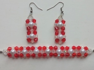 Swarovski crystal and pearl bracelet earrings and bracelet. Beginners project