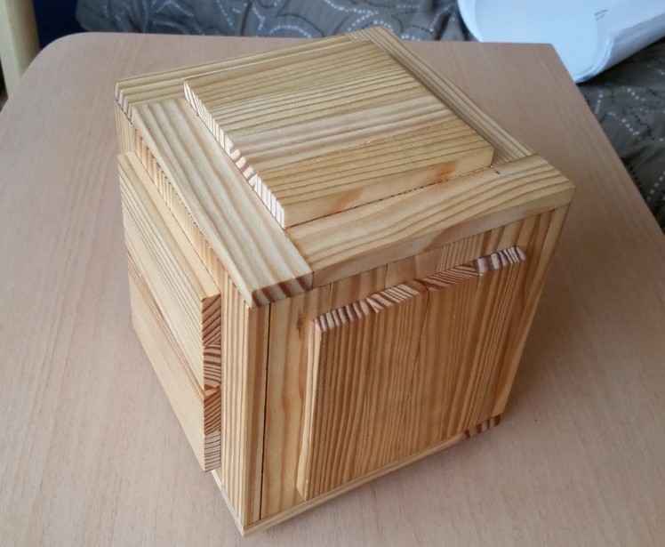 Wooden puzzle boxes with two secret compartments