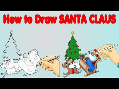 Christmas 2016 HOW TO DRAW SANTA CLAUS: Easy Christmas Drawing step by step