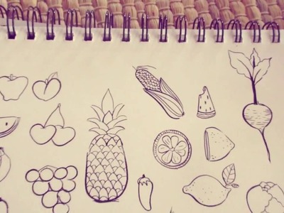 Drawing Fruits and Vegetables - Easy Follow Along For Beginners
