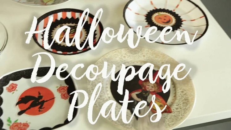 Halloween Decoupage Plates