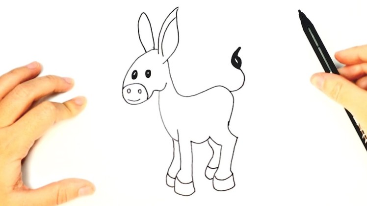 How to draw a Donkey for Kids | Donkey Easy Draw Tutorial