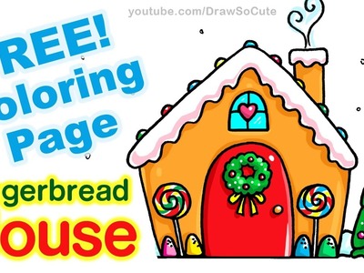 How to Draw a Gingerbread House step by step Easy