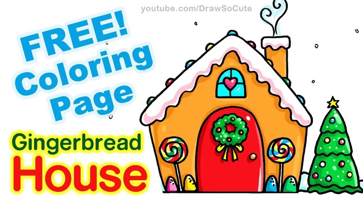 How to Draw a Gingerbread House step by step Easy