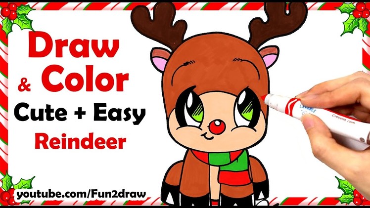 How to Draw a Reindeer Cute + Easy