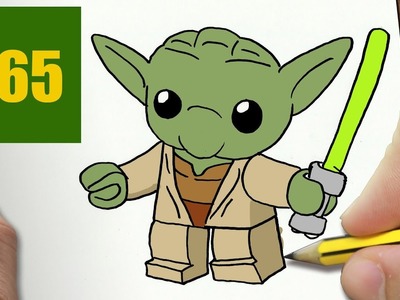 HOW TO DRAW A YODA CUTE, Easy step by step drawing lessons for kids