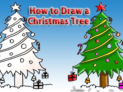 How to Draw Christmas Tree Simple Drawing Tutorial for Beginners | Easy Drawing