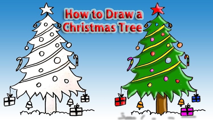 How to Draw Christmas Tree Simple Drawing Tutorial for Beginners | Easy Drawing