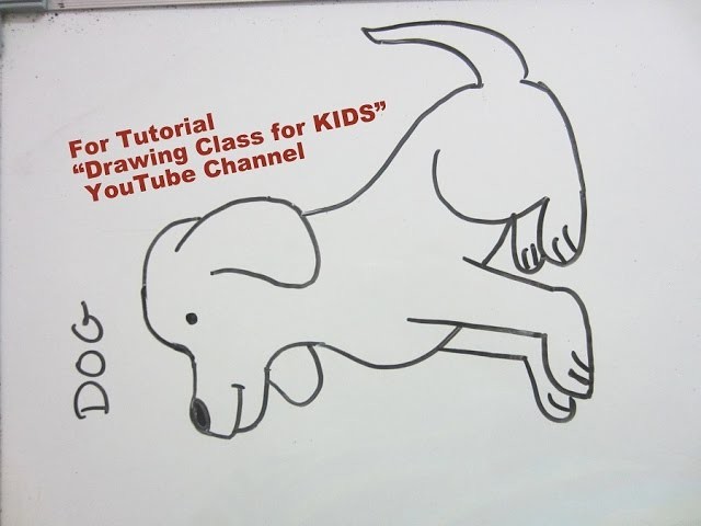 How to Draw- Easy DOG Animal Step by Step Tutorial for Kids