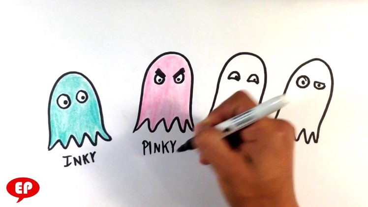 How to Draw Pacman Ghosts - Easy Picture to Draw
