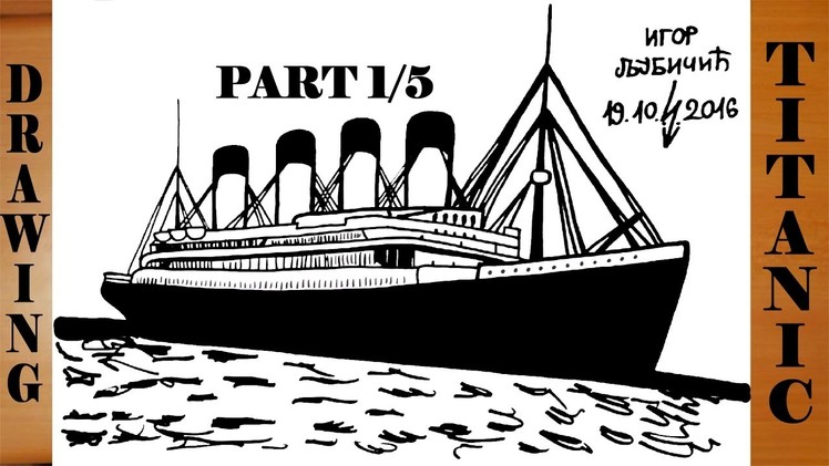 How to Draw TITANIC Ship Step by Step Easy for Kids in Pencil and Color | PART 1.5