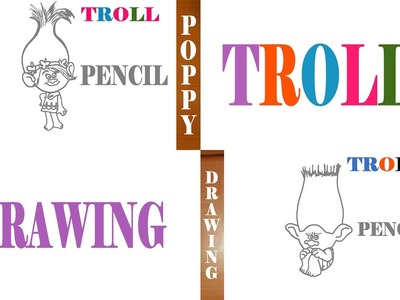 How to Draw Trolls Dreamworks Step by Step Easy for Kids: BRANCH and POPPY | PENCIL