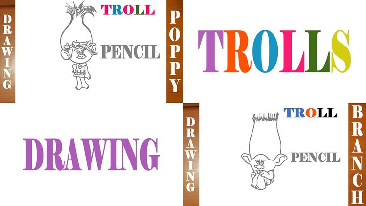 How to Draw Trolls Dreamworks Step by Step Easy for Kids: BRANCH and POPPY | PENCIL