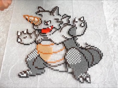 Pokémon RHYDON - Hama Beads. Perler Beads