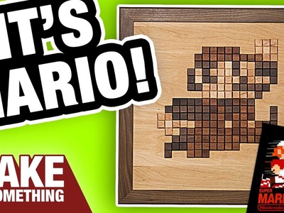 Super Mario Made From Wood. Pixel by Pixel.