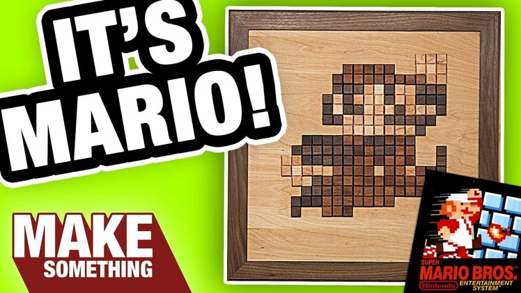 Super Mario Made From Wood. Pixel by Pixel.