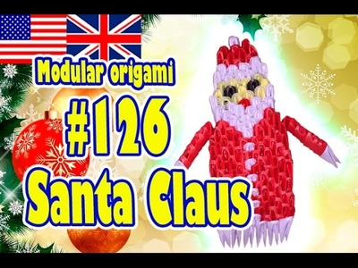 3D MODULAR ORIGAMI #126 SANTA CLAUS
